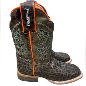 Cinch Kids Buckaroo Leopard Print Western Boots  Size 13 1/2